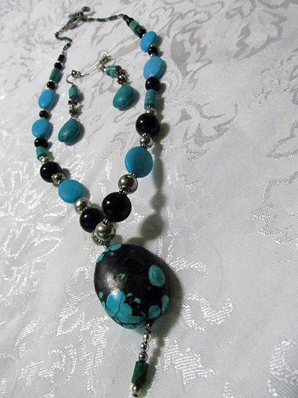 Turquoise Howlite Silver Set by Myra Erickson